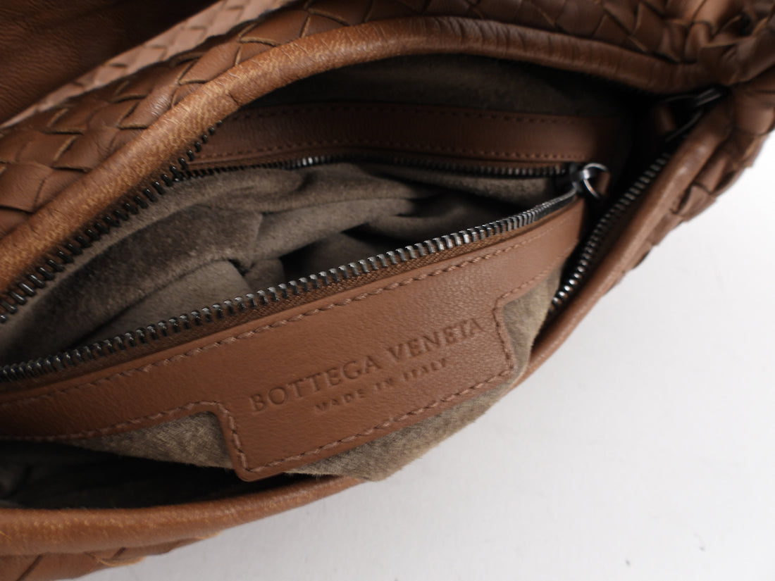 Bottega Veneta Brown Intrecciato Leather Belly Bag