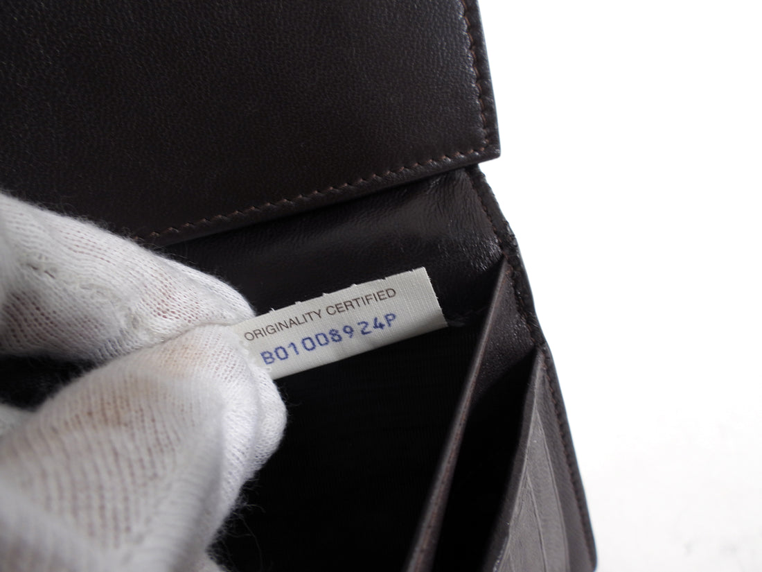 Bottega Venetta Brown Intrecciato Leather Long Bifold Wallet