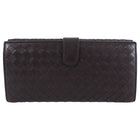 Bottega Venetta Brown Intrecciato Leather Long Bifold Wallet
