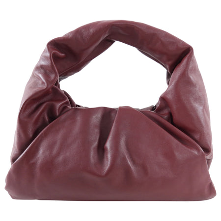 Bottega Veneta Burgundy Pleat Leather Shoulder Pouch Bag