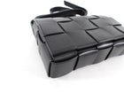 Bottega Veneta Black Woven Leather Medium Cassette Bag