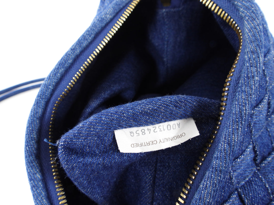 Bottega Veneta Small Denim Intrecciato Loop Crossbody Bag