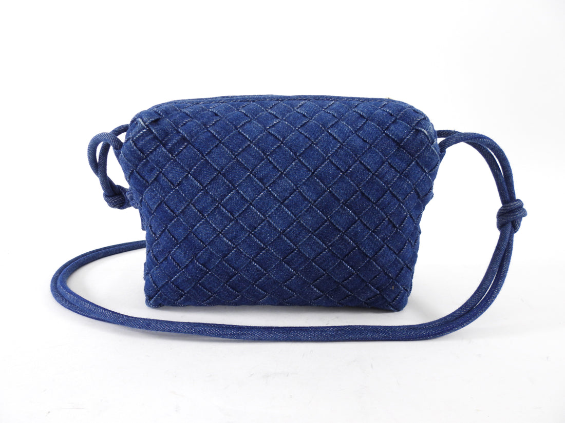 Bottega Veneta Small Denim Intrecciato Loop Crossbody Bag