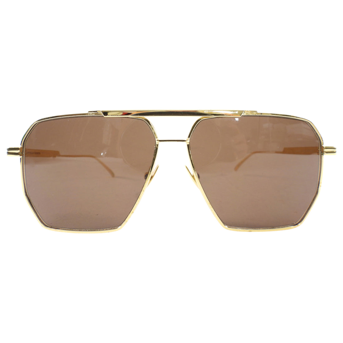 Bottega Veneta Gold Rectangular Sunglasses BV1012S