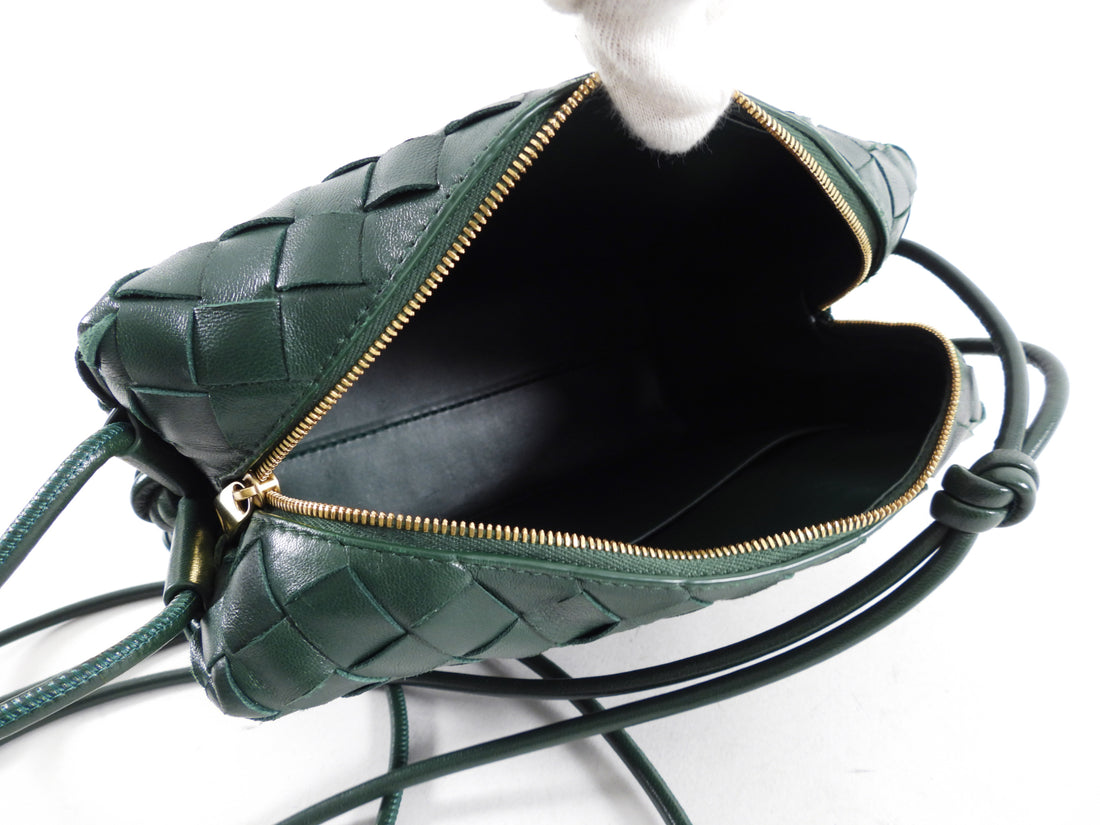 Bottega Veneta Green Intrecciato Leather Crossbody Bag