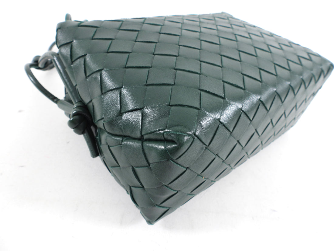 Bottega Veneta Green Intrecciato Leather Crossbody Bag