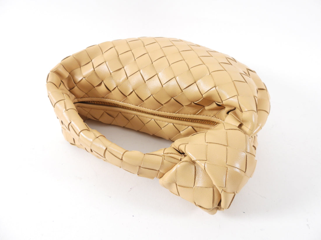 Bottega Veneta Dark Praline-Gold Mini Jodie Intrecciato Leather Bag