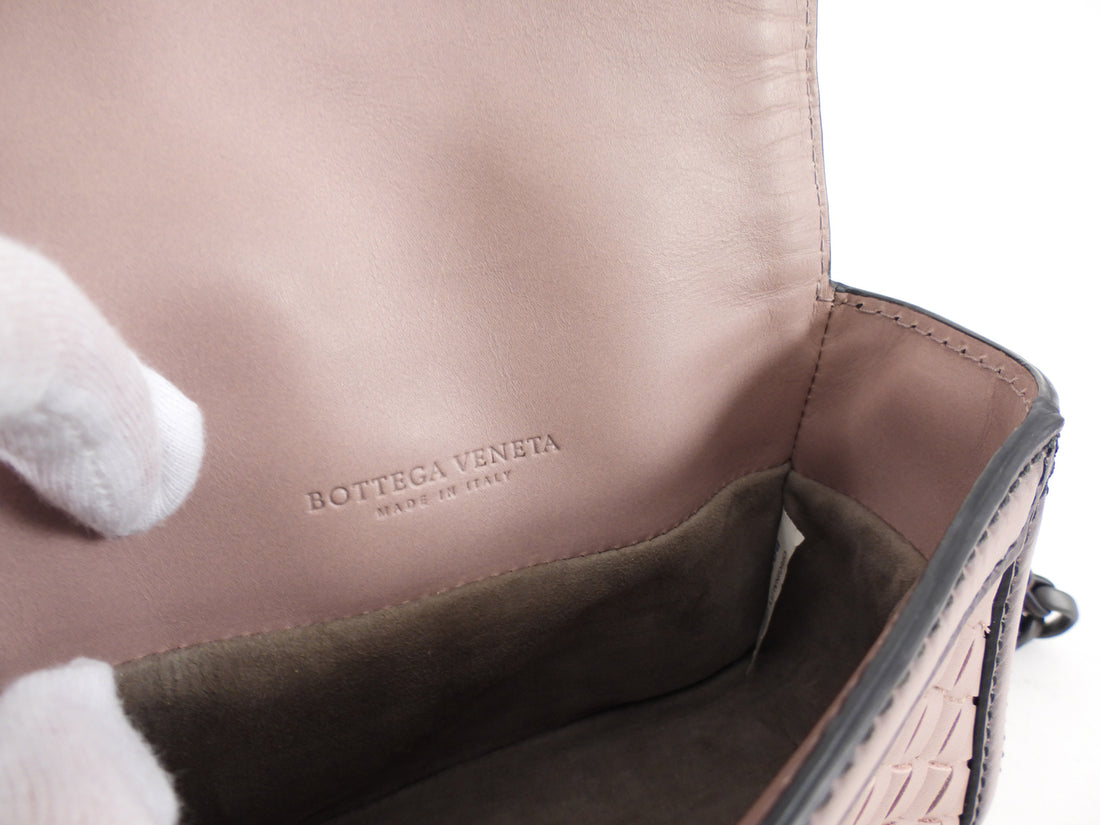 Bottega Veneta Dark Nude Nappa Mirror Clasp Chain Shoulder Bag