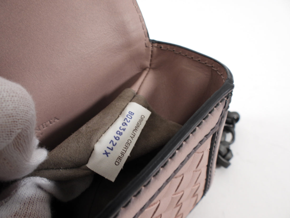 Bottega Veneta Dark Nude Nappa Mirror Clasp Chain Shoulder Bag