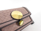 Bottega Veneta Dark Nude Nappa Mirror Clasp Chain Shoulder Bag