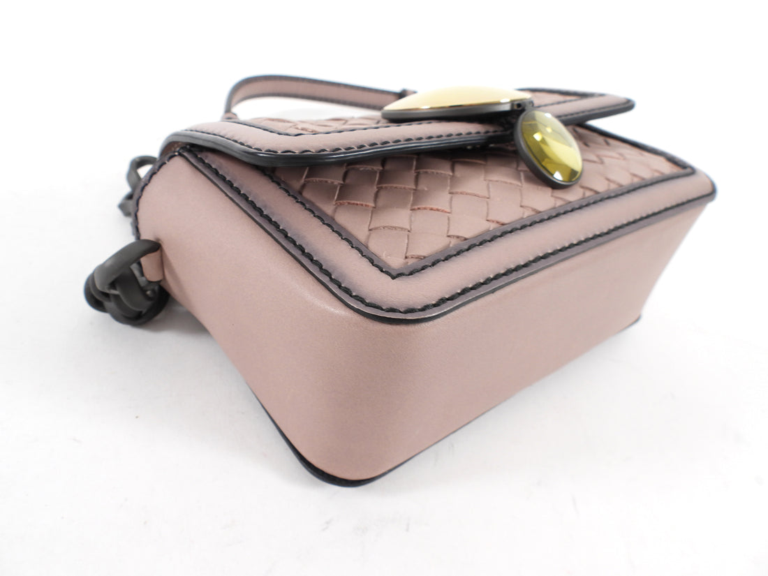 Bottega Veneta Dark Nude Nappa Mirror Clasp Chain Shoulder Bag