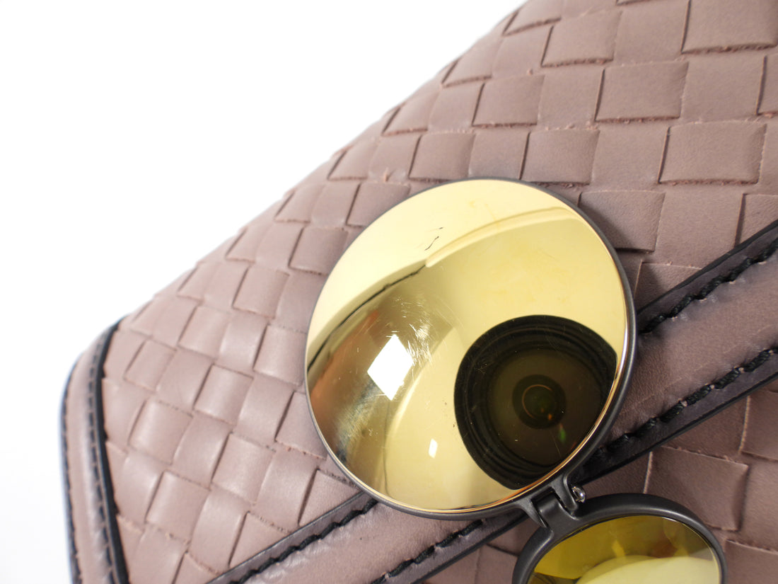 Bottega Veneta Dark Nude Nappa Mirror Clasp Chain Shoulder Bag