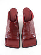 Bottega Veneta Burgundy Glove Leather Mule with Metal Heel - 39