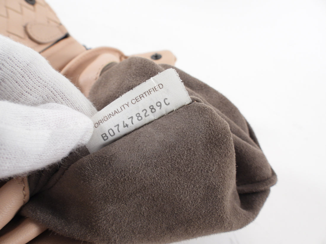 Bottega Veneta Nude Intrecciato Leather Mini Nappa Bag