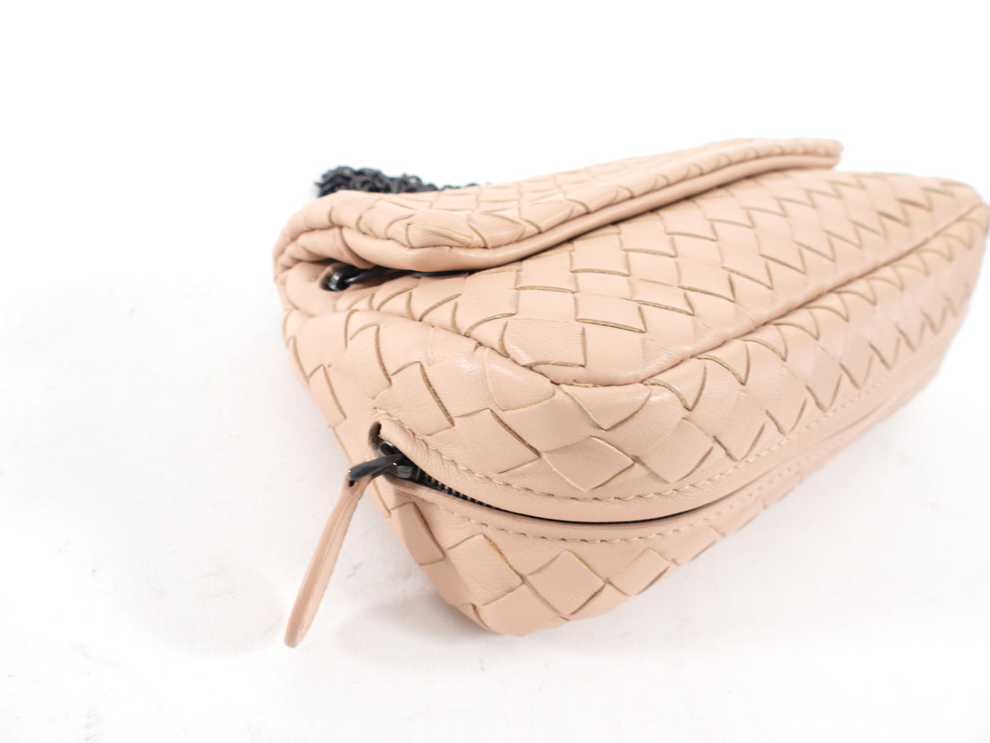 Bottega Veneta Nude Intrecciato Leather Mini Nappa Bag