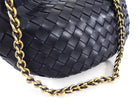 Bottega Veneta Navy Intrecciato Leather Medium Sardine Chain Bag