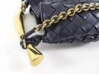 Bottega Veneta Navy Intrecciato Leather Medium Sardine Chain Bag