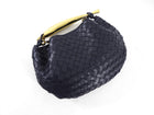 Bottega Veneta Navy Intrecciato Leather Medium Sardine Chain Bag