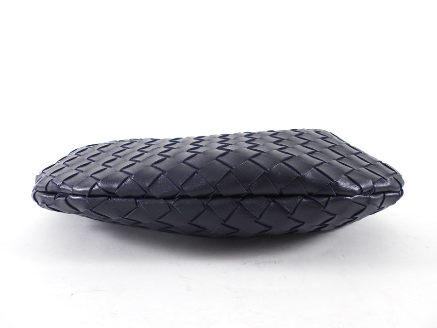 Bottega Veneta Navy Intrecciato Leather Medium Sardine Chain Bag