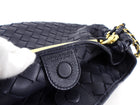 Bottega Veneta Navy Intrecciato Leather Medium Sardine Chain Bag