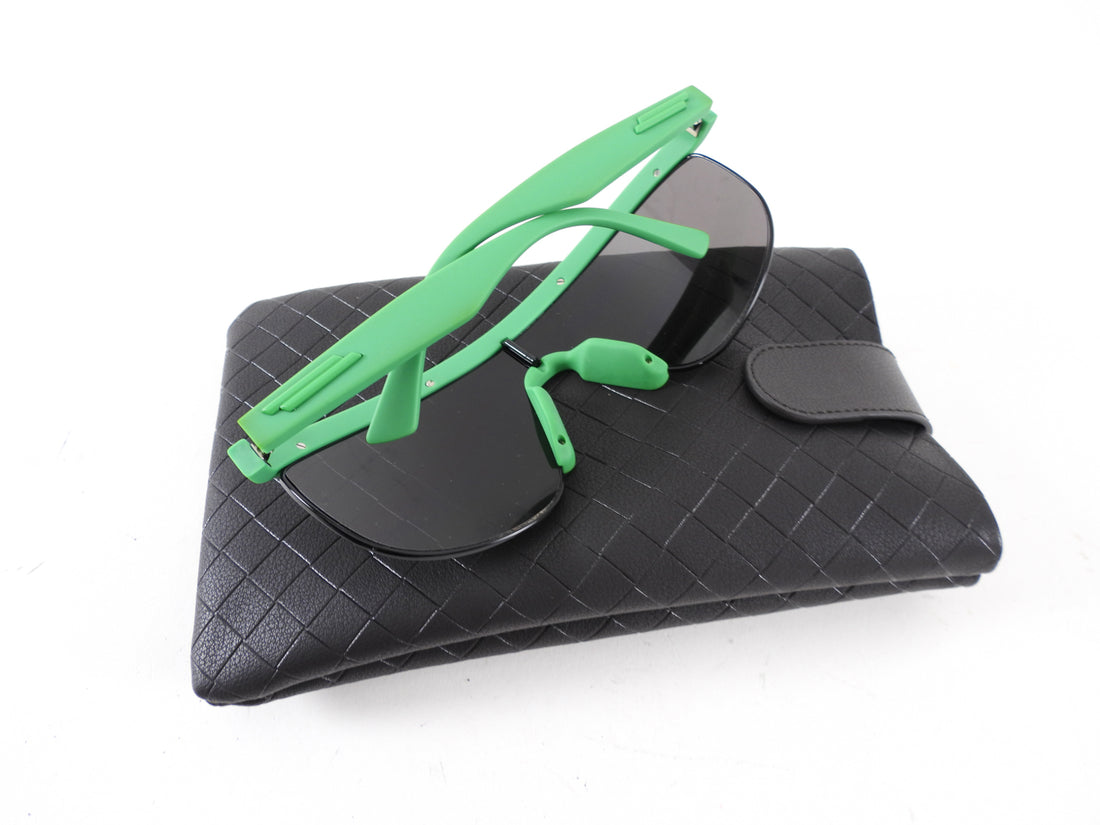 Bottega Veneta Green Shield Sunglasses BV1115S