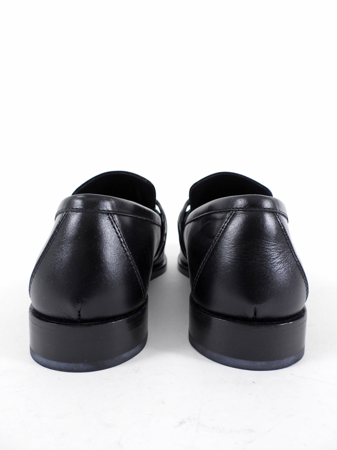 Bottega Veneta Black Leather and Gold Metal Astaire Loafer - 39.5