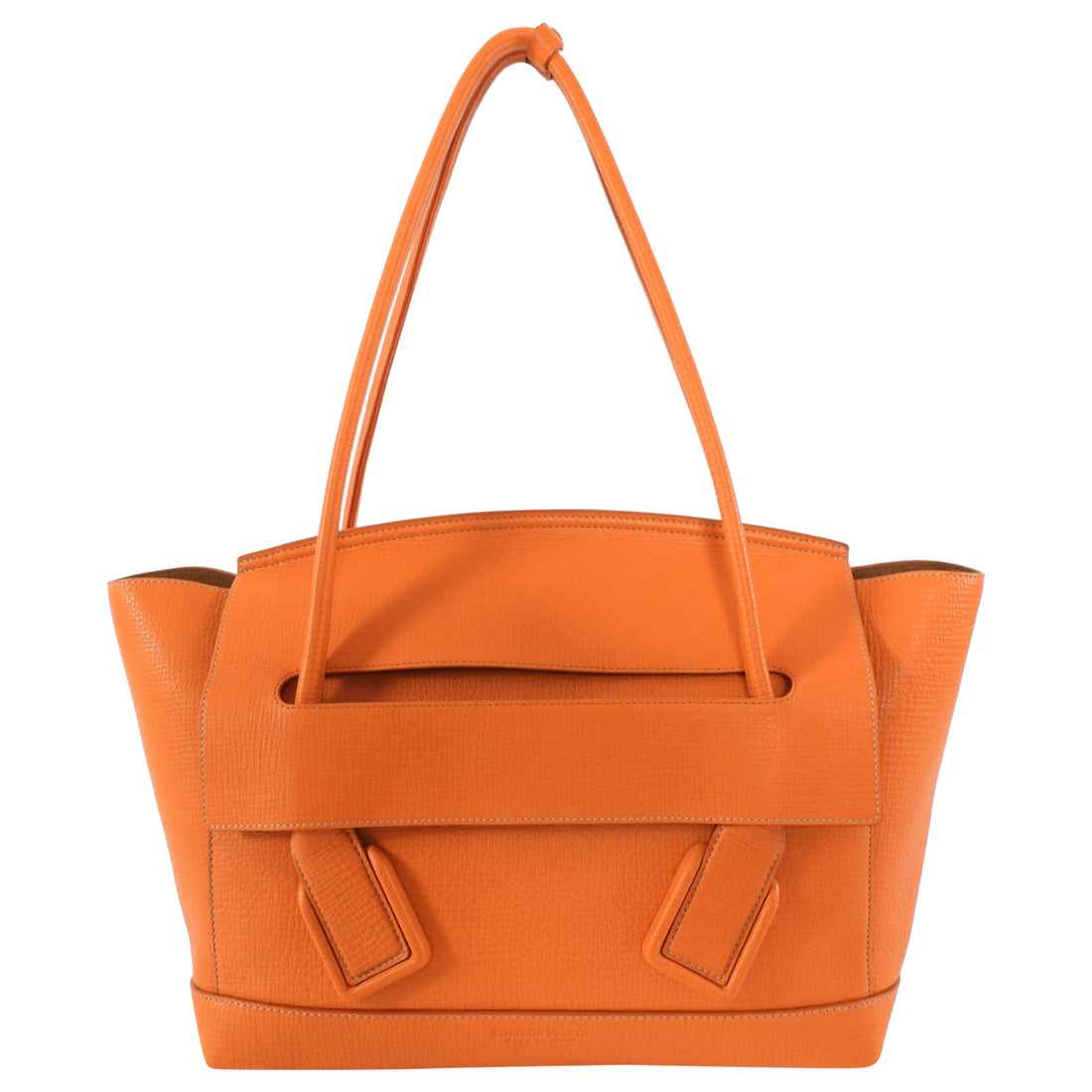 Bottega Veneta Orange Grained Leather Medium Arco Tote Bag