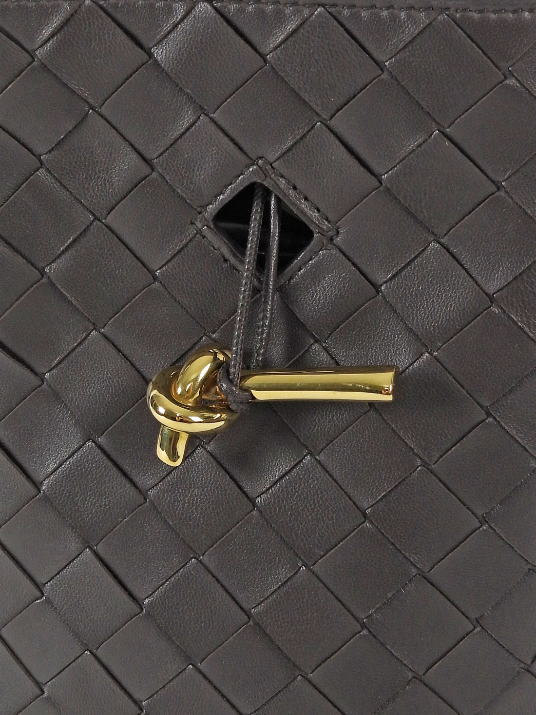 Bottega Veneta Dark Brown Andiamo Intrecciato Leather Phone Pouch