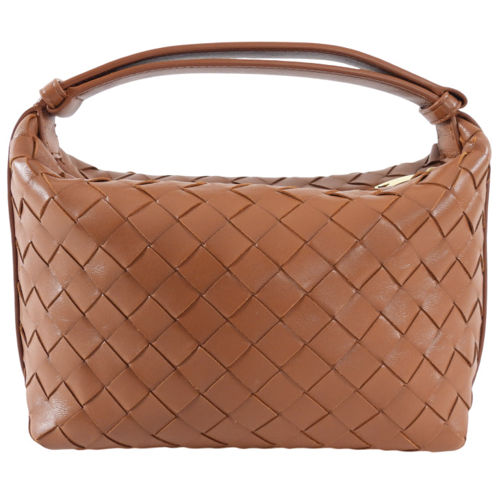 Bottega Veneta Caramel Brown Intrecciato Leather Mini Wallace Bag