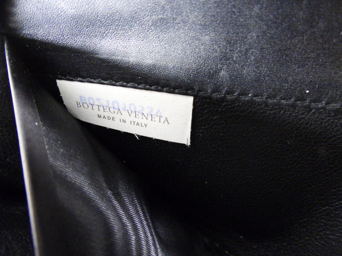 Bottega Veneta Black Intrecciato Leather Continental Zip Wallet