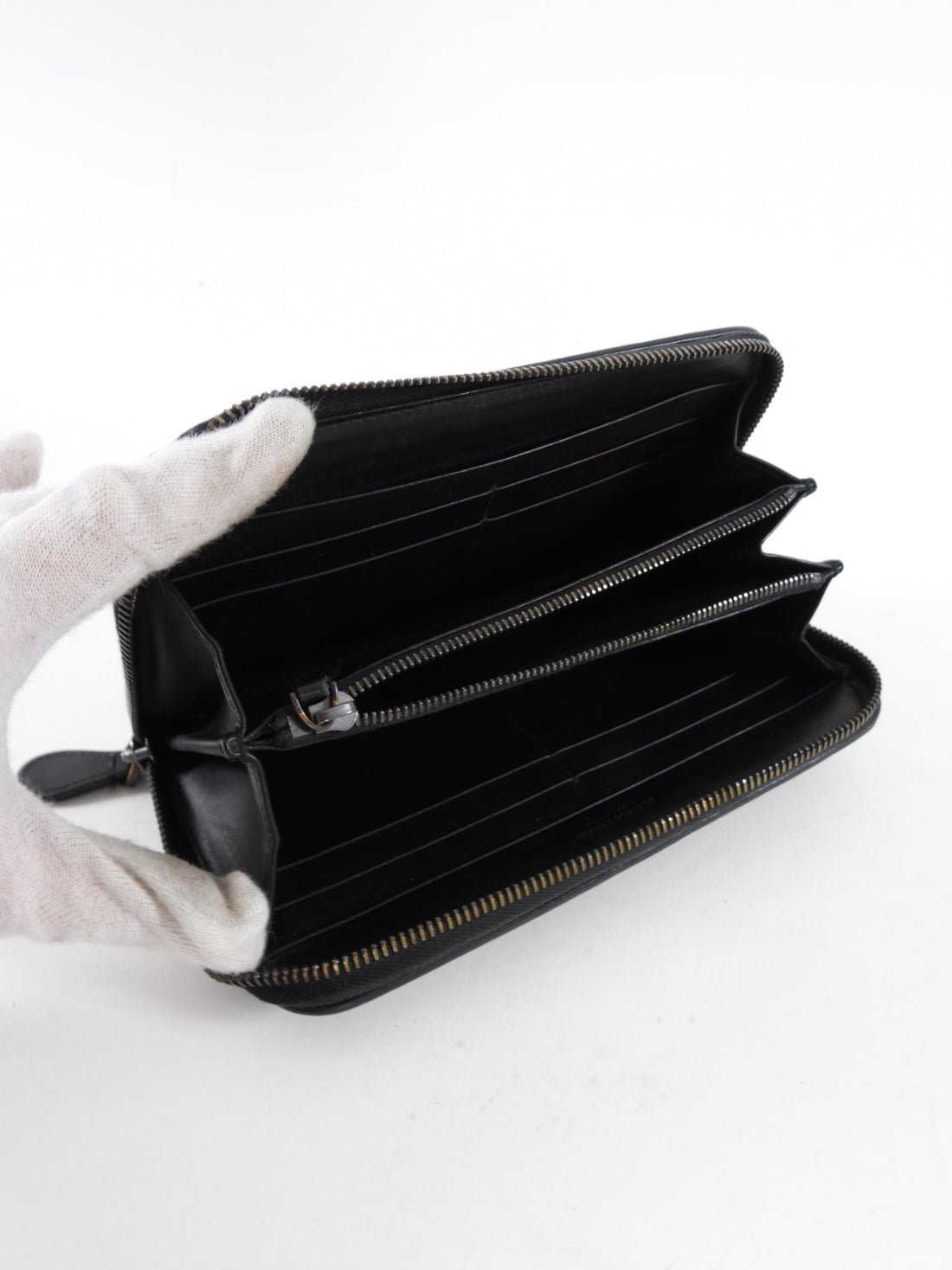 Bottega Veneta Black Intrecciato Leather Continental Zip Wallet