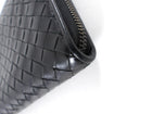 Bottega Veneta Black Intrecciato Leather Continental Zip Wallet