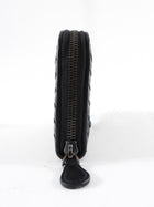 Bottega Veneta Black Intrecciato Leather Continental Zip Wallet