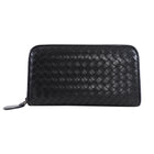 Bottega Veneta Black Intrecciato Leather Continental Zip Wallet