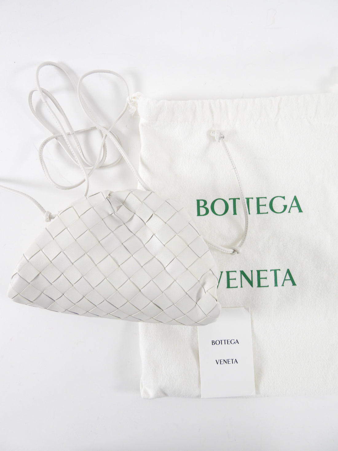 Bottega Veneta White Intrecciato Leather Mini The Pouch Crossbody Bag
