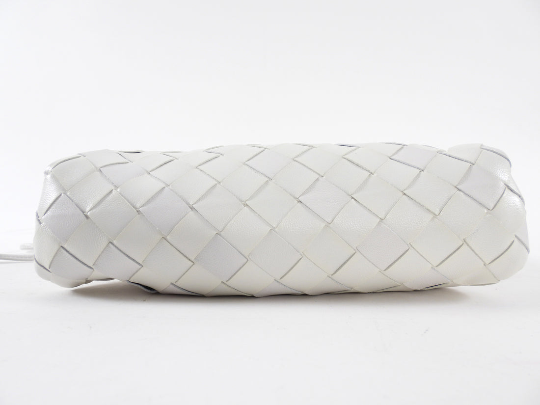 Bottega Veneta White Intrecciato Leather Mini The Pouch Crossbody Bag