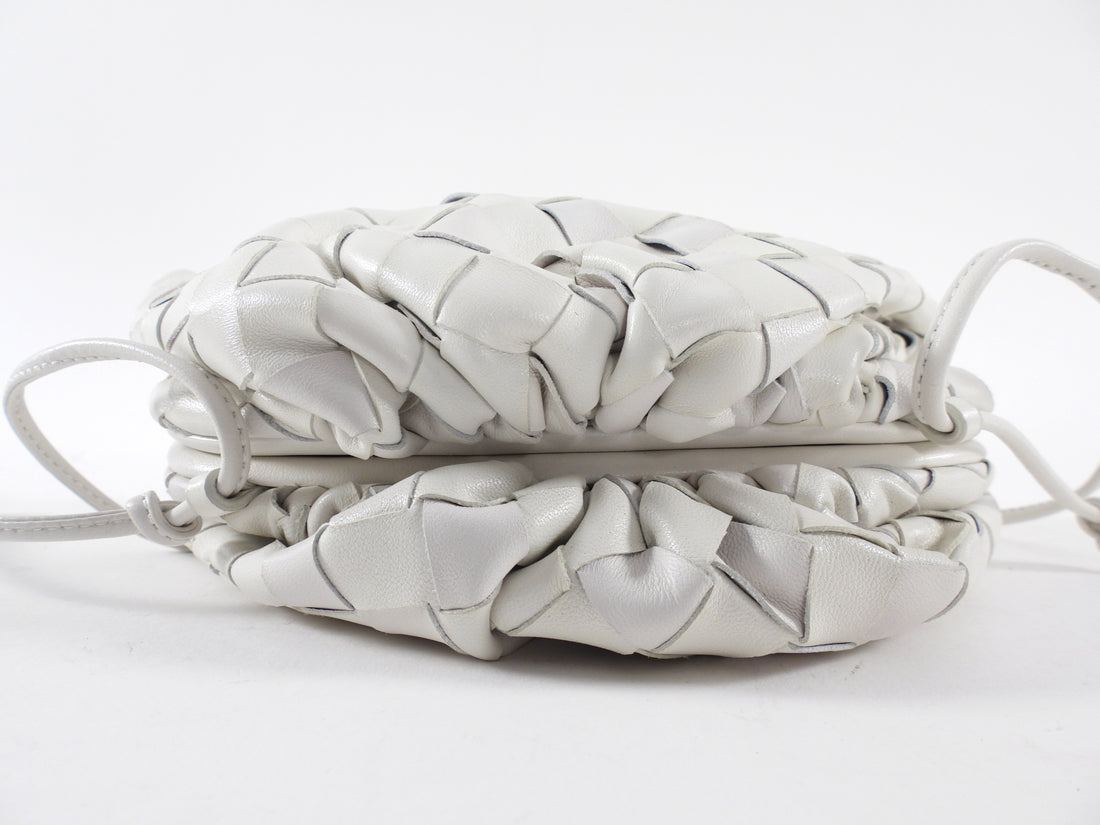Bottega Veneta White Intrecciato Leather Mini The Pouch Crossbody Bag