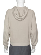 Brunello Cucinelli Grey Cotton Zib Knit Monili Zip Hoodie - M