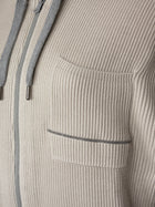 Brunello Cucinelli Grey Cotton Zib Knit Monili Zip Hoodie - M