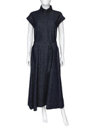 Brunello Cucinelli Dark blue Dark Denim Belted Sleeveless Dress - S / US 4-6