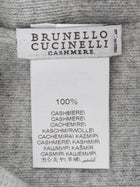 Brunello Cucinelli Light Grey Cashmere Stretch Knit Silver Monili Detail Toque Hat