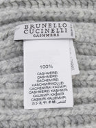 Brunello Cucinelli Light Grey Cashmere Rib Monili Detail Toque Hat