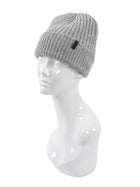 Brunello Cucinelli Light Grey Cashmere Rib Monili Detail Toque Hat