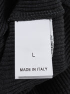 Brunello Cucinelli Charcoal Grey Cotton Rib Monili Neck Tee Shirt - L