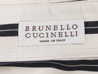 Brunello Cucinelli Black Ivory Stripe Sequin Embroidered Shirt Dress - S / US 4-6