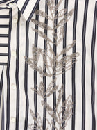Brunello Cucinelli Black Ivory Stripe Sequin Embroidered Shirt Dress - S / US 4-6