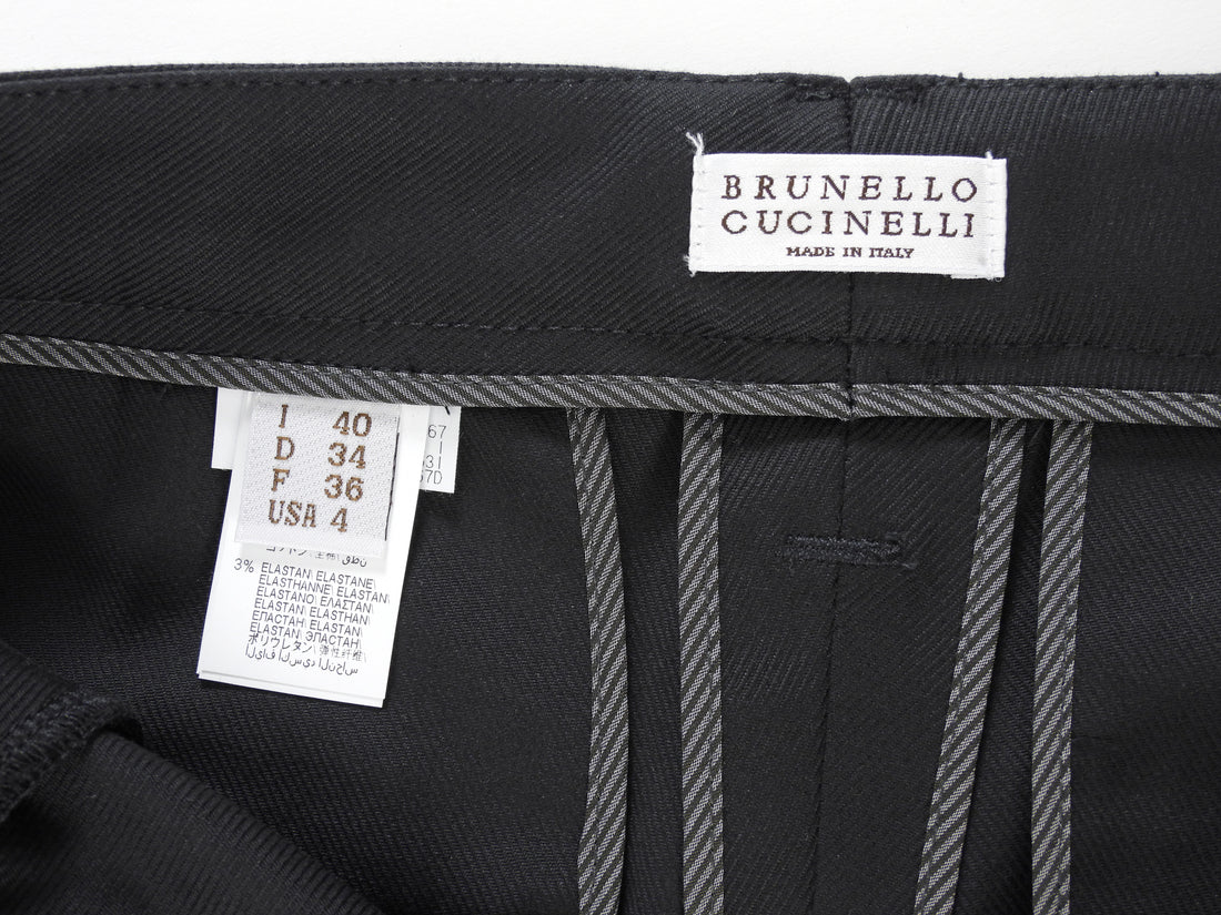 Brunello Cucinelli Slim Wide Cuff Monili Trousers - US 4