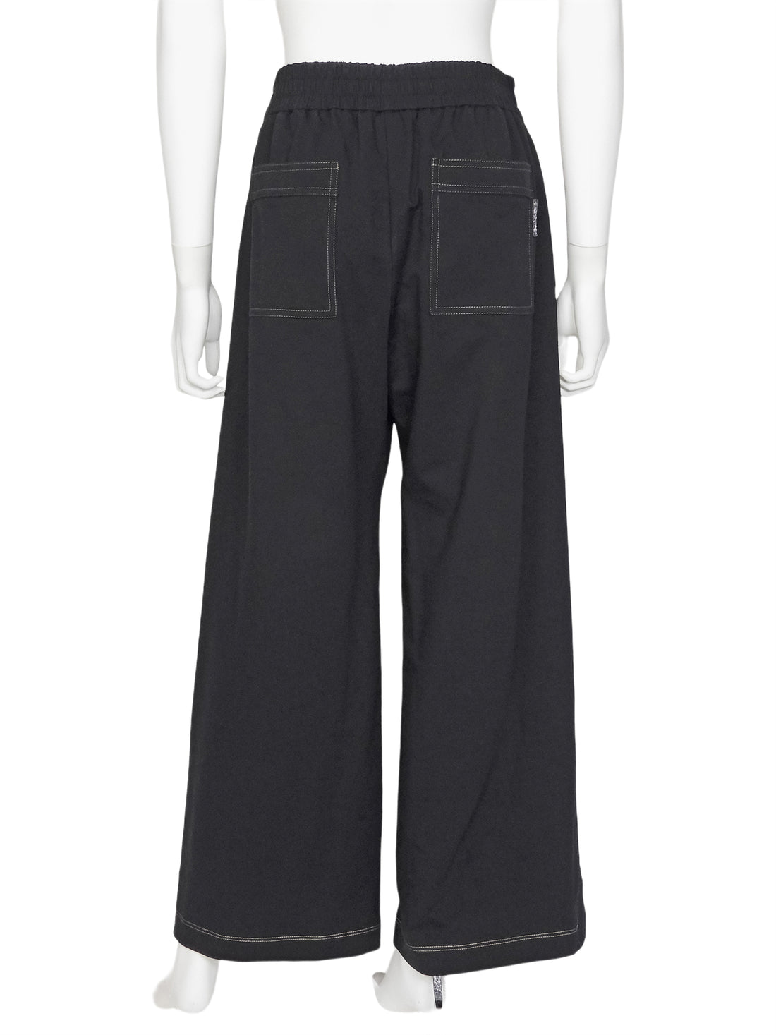 Brunello Cucinelli Black Wide Top Stitch Hem Jogger - S