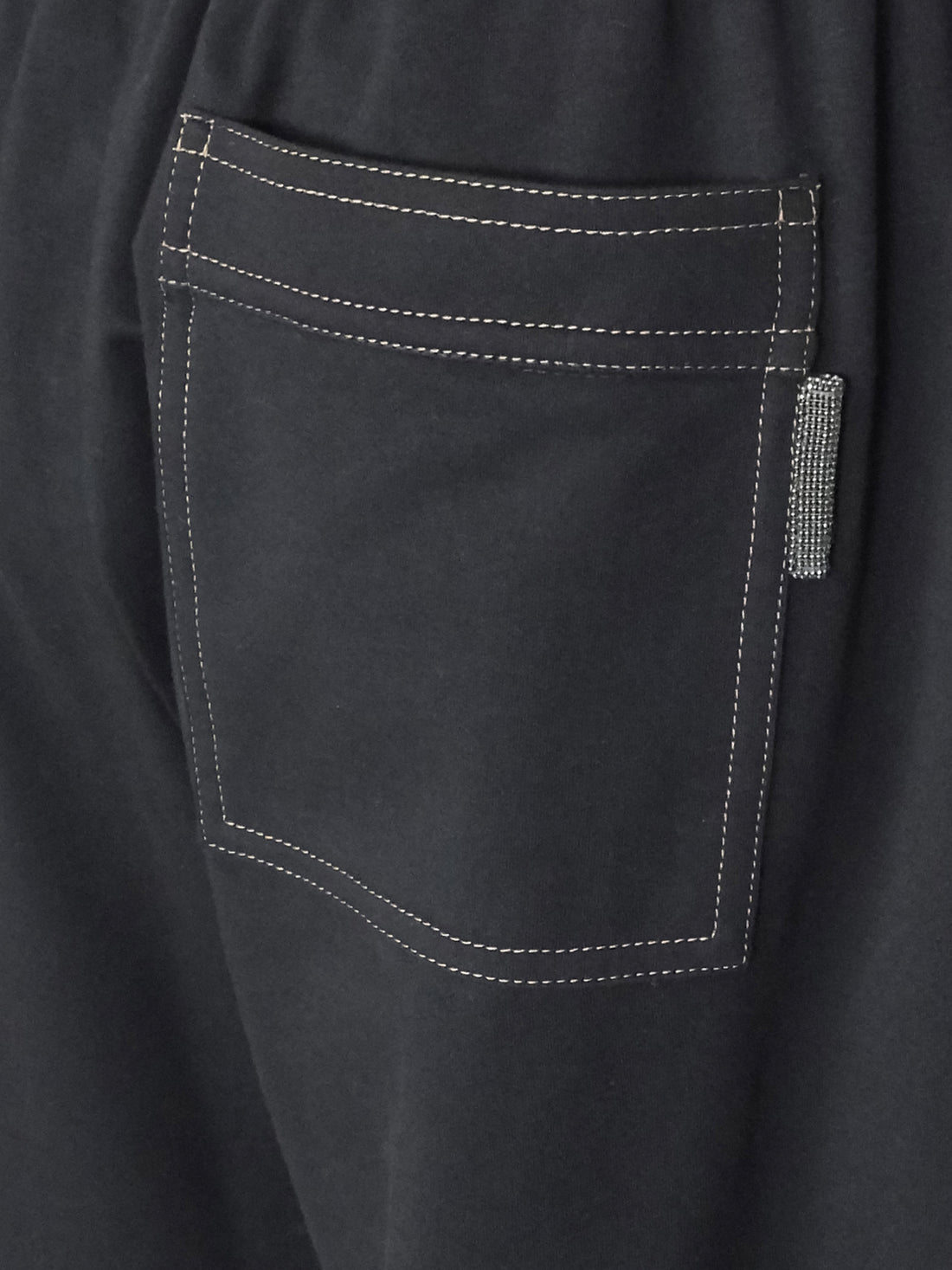 Brunello Cucinelli Black Wide Top Stitch Hem Jogger - S