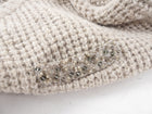 Brunello Cucinelli Light Greige Cashmere Crop Sweater with Bead Detail - S